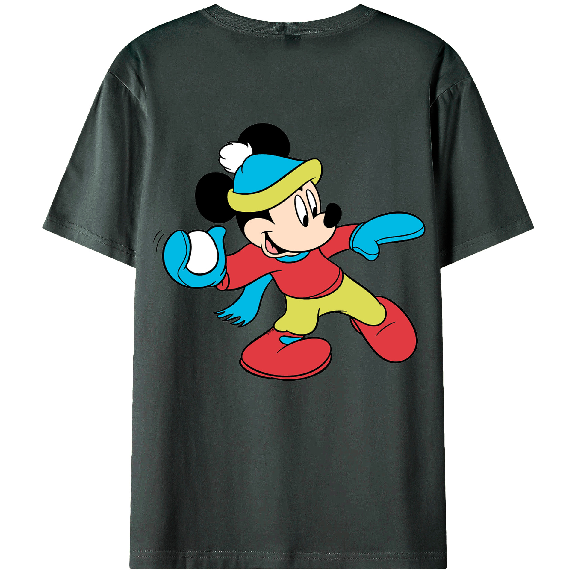ミッキーマウス Mickey Mouse 綿100％ メンズ半袖Tシャツ（バックプリント） 通気性